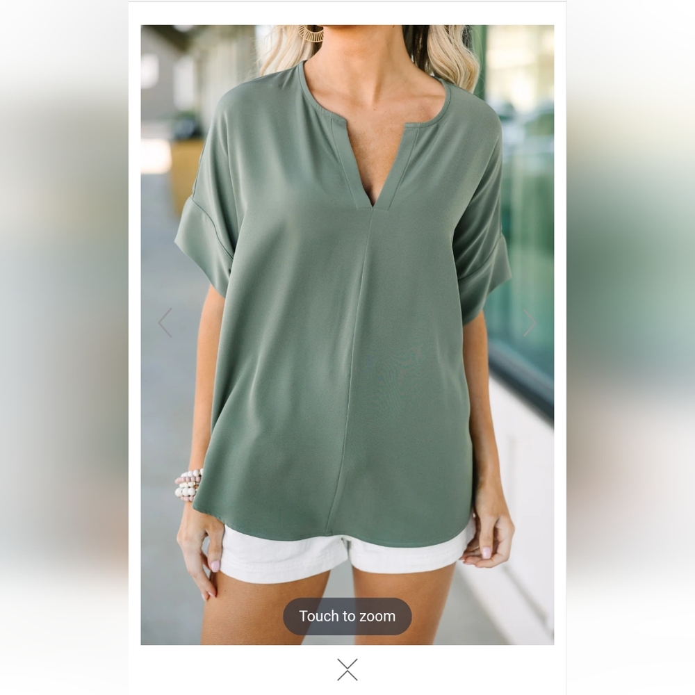 This is Why Top- Flowy Olive - never worn - size large